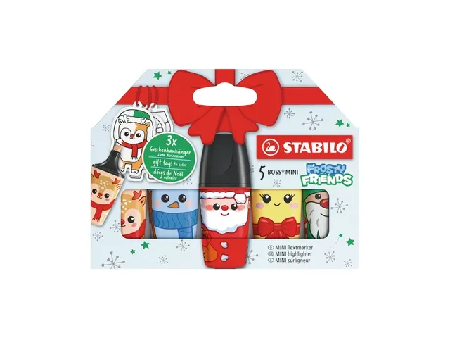 Markeerstift STABILO BOSS mini Frosty Friends assorti 5 stuks