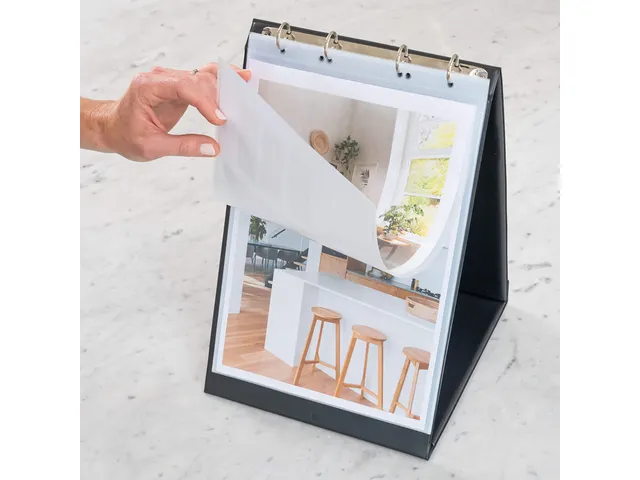 Tafelflipover Rillstab A4 RI93170 staand zwart 10 tassen