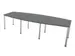vergadertafel,HxBxD 740x2800x1200mm,vatvormig,MS-donkergrijs