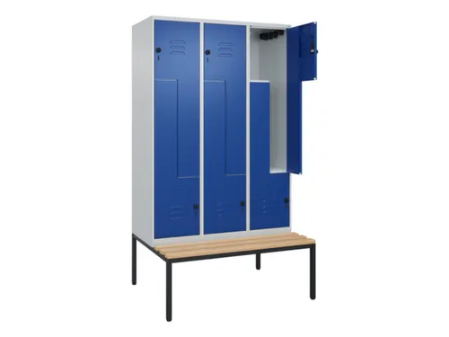 Z-garderobekast,HxBxD 2120x1200x815mm,6vak,vak B 400mm,draaigrendel