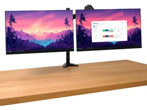 Mara monitorarm dubbele arm met 1 laptoparm zwart