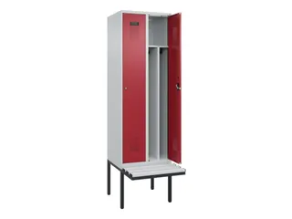 locker met bank,voor scheiding van kleding,HxBxD 2120x600x815mm,2vak - 1