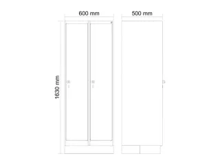 schoollocker,HxBxD 1630x600x500mm,2vak,vak B 300mm,cil.-slot,sokkel - 3