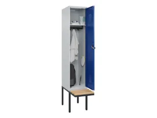 locker met bank,HxBxD 2120x400x815mm,1vak,vak B 400mm,draaigrendel - 1
