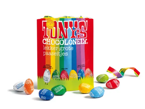 Chocolade Tony's paaseitjes pouch zak 230 gram