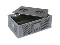 Euronorm-stapelbak,m. isoleerbox,HxLxB 240x600x400mm,20l,PE,grijs