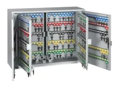 Sleutelkast 550x730x205mm 500 Haakjes 2 Deuren 4 Tussenwanden Ral 7035