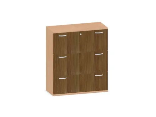 hangmappenkast 1150x1000x430mm 3hangmappenframes beuken + Noten