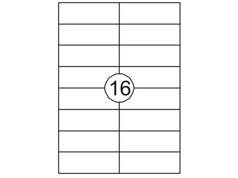 Etiket 105x37mm Wit 100 Vel 1600 Stuks