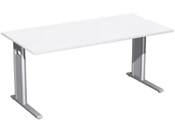 In hoogte verstelbaar bureau,HxBxD 680-820x1600x800mm,blad wit