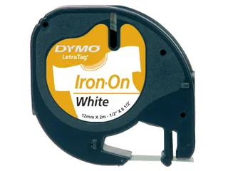 Labeltape Dymo Letratag 18769 strijkbaar 12mm Zwart Op Wit S0718850 - 3