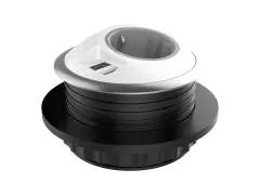 Desktop stekkerdoos Power PixelTUF 1x Schuko + USB A en C 25W Wit