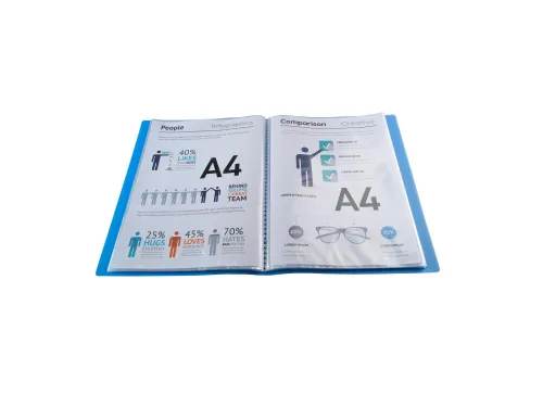 Showalbum Chromaline PP met vaste rug 100 tassen A4 Assorti
