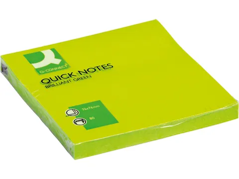 Quick Notes Memoblaadjes Neon 76x76mm 80 Vel Groen