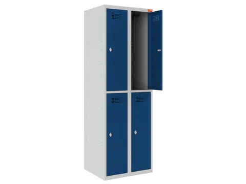 Dubbeldekse lockerkast,HxBxD 1800x600x500mm,2x2vak.,draaigrendel