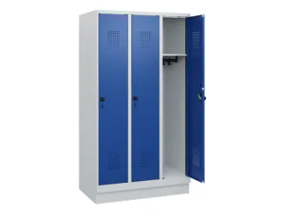 schoollocker,HxBxD 1630x900x500mm,3vak,vak B 300mm,draaigrendel,sokkel - 1