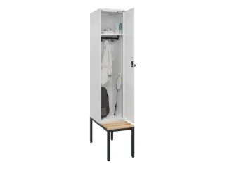 locker met bank,HxBxD 2120x400x815mm,1vak,vak B 400mm,draaigrendel - 1