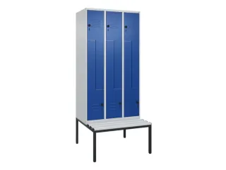 Z-garderobekast,HxBxD 2120x900x815mm,6vak,vak B 300mm,draaigrendel - 1