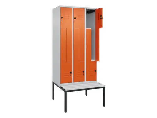 Z-garderobekast,HxBxD 2120x900x815mm,6vak,vak B 300mm,draaigrendel
