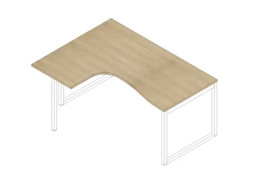 hoek-bureau,HxBxD 730x1600x1200mm,blad eiken,verdieping links