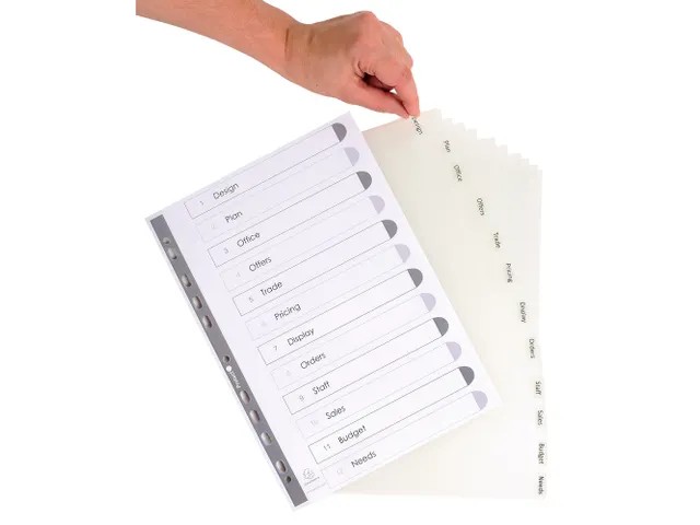 Tabbladen PP Kreatab s A4 12tabs transp.