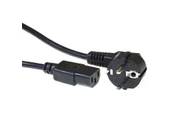 Kabel ACT Netsnoer Schuko CEE 7/7 male (haaks) C13 IEC 60320 Zwart 2 m