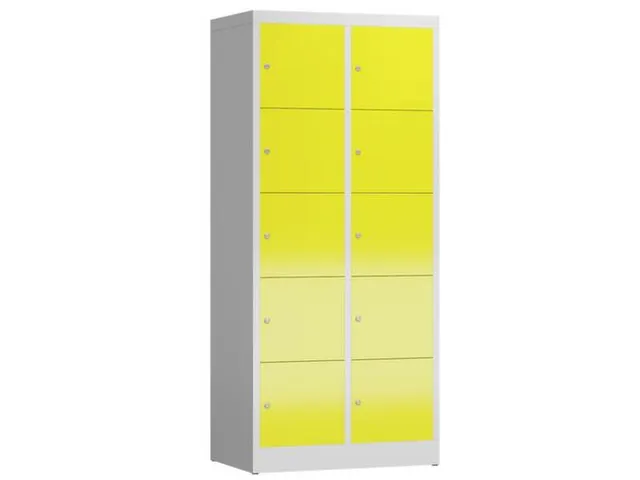 lockerkast,HxBxD 1800x800x500mm,2x5vakken,cil.-slot,romp RAL7035