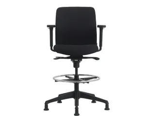 Loketstoel Stof Zwart met Doppen - 1