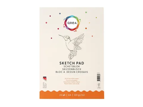Schetsblok Qrea A4 24 vel 120gr gelijmd