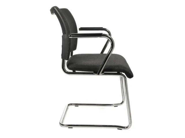 Bezoekersstoel Armleuningen Antraciet Stof 450x480x450mm Sledeframe