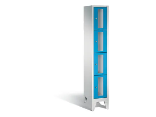lockerkast 1850x320x500mm 1x4 vakken Cilinderslot Poten, RAL5012