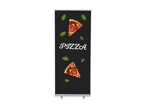 Roll-Banner 85x200 complete set met print "Pizza"