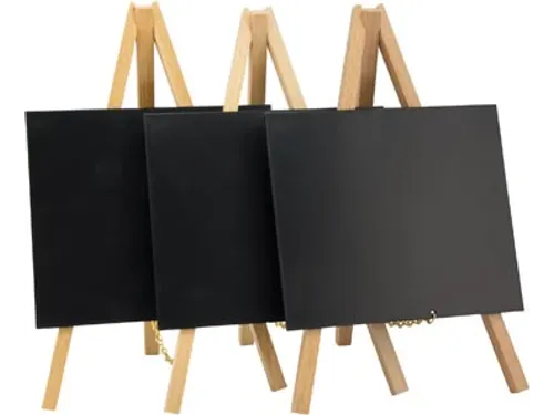 tafelkrijtbord Mini, 24x15cm beuk 3-poot, pak van 3 stuks
