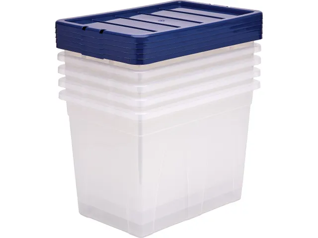 Opbergbox 64 Liter Plastic Transparant Blauw