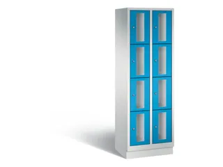 Lockerkast 1800x610x500mm 2x4 vakken Cilinderslot, Sokkel, RAL5012 - 2