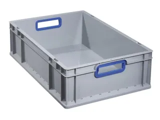 Euronorm-stapelbak 170x600x400mm Pp Wand/bodem Gesloten Grijs/blauw - 1