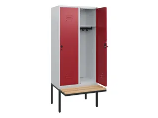 locker met bank,HxBxD 1950x800x815mm,2vak,vak B 400mm,draaigrendel - 2