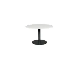 Linesto Vergadertafel Vaste Hoogte 120cm Rond Wit 25mm Zwart