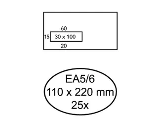 Envelop Quantore 110x220mm Venster Links 30x100mm Zelfklevend - 1