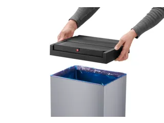 afvalbak,52l,HxBxD 763x339x260mm,romp staal zilverkleurig - 5