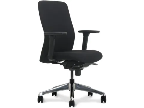 Bureaustoel Ergo Zwart NEN-EN 1335 Alu Voetkruis Arbo Goedgekeurd