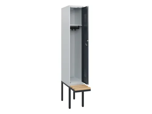 locker met bank,HxBxD 1950x300x815mm,1vak,vak B 300mm,cilinderslot