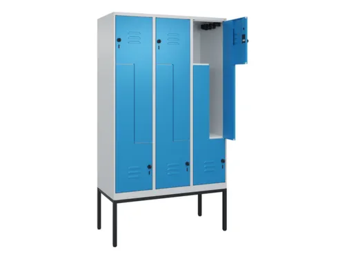 Z-garderobekast,HxBxD 2120x1200x500mm,vak B 200/400mm,draaigrendel