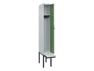locker met bank,HxBxD 2120x300x815mm,1vak,vak B 300mm,draaigrendel - 1