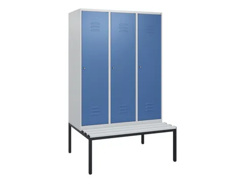 locker met bank,HxBxD 1950x1200x815mm,3vak,vak B 400mm,cil.-slot