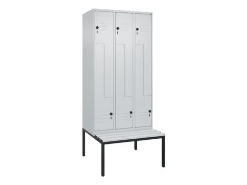 Z-garderobekast,HxBxD 2120x900x815mm,6vak,vak B 300mm,draaigrendel