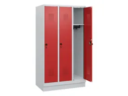 schoollocker,HxBxD 1630x900x500mm,3vak,vak B 300mm,draaigrendel,sokkel