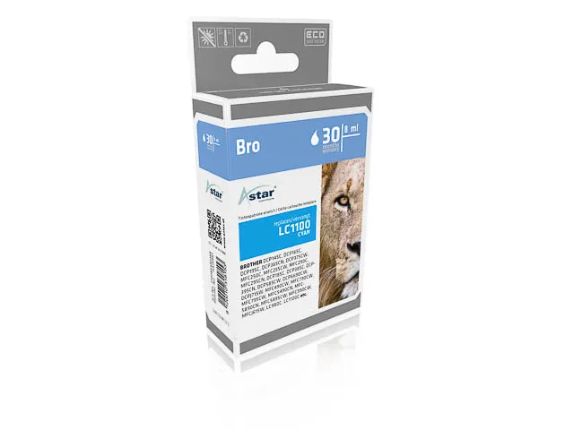 AS15981 ASTAR BROTHER LC1100C DCP/MFC Inkt cyaan rebuilt 325pag multiu