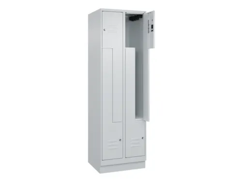 Z-garderobekast,HxBxD 1950x600x500mm,vak B 150/300mm,cil.-slot,sokkel