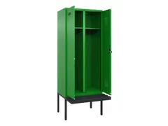 locker met bank,voor scheiding van kleding,HxBxD 2120x800x815mm,2vak